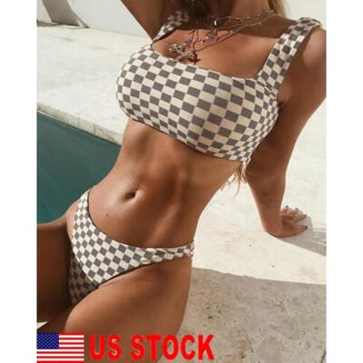 

Women Bandage Bikini Push-up Padded Bra Swimsuit Bathing 2pcs Set Swimwear USA