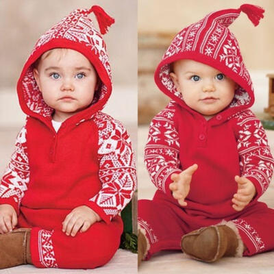 

Christmas Toddler Newborn Baby Infant Girl Boy Snowflake Romper Jumpsuit XMAS Outfits Clothes