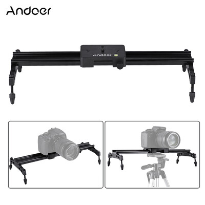 

Andoer 40cm 157in Portable Aluminum Alloy Camera Track Dolly Slider Stabilizer Rail System Max Load 6kg 13lb for Nikon Canon