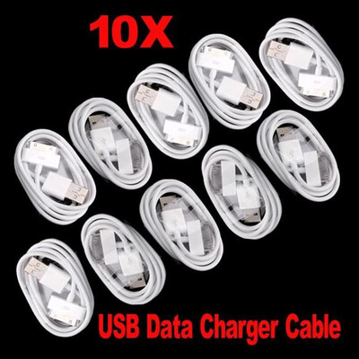 

Pack of 10 USB Data Charger Cable Cord For Apple iPod iPhone 3G 3GS 4G 4S 4th