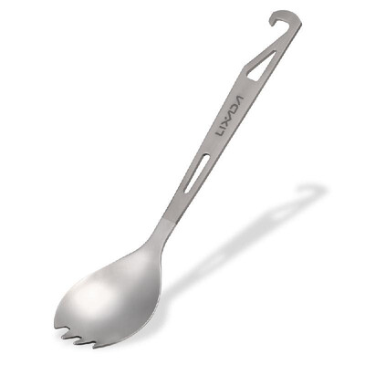

Lixada Half Polished Titanium Spork with Bottle Opener Lightweight Outdoor Dinner Spoon Fork for Travel Camping Backpacking