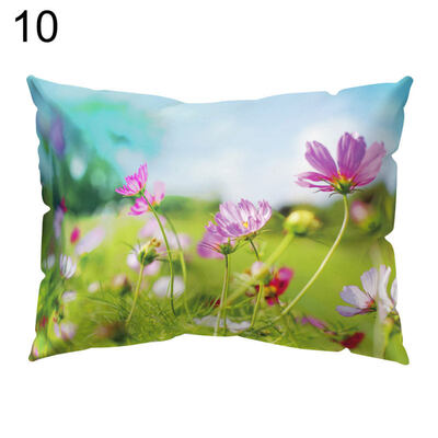 

Fresh Pillow Case Plant Flower Soft Cushion Cover Home Office Car Decoration