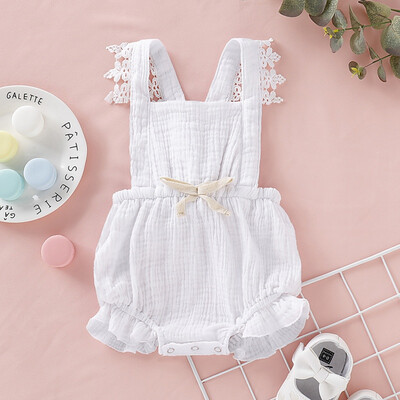 

Newborn Baby Girls Backless Design Romper Flare Sleeve Infant Casual Lace Outfits
