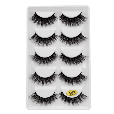 

Gobestart 5 Pair 3D Natural Thick False Fake Eyelashes Eye Lashes Makeup Extension