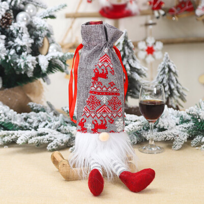 

Siaonvr Merry Christmas Santa Wine Bottle Bag Cover Xmas Festival Party Table Decor Gift