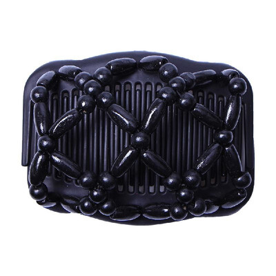

Wood Beaded Stretchy Double Row Hair Comb Hair Clip Women Hairstyle Insert