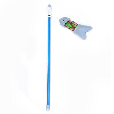 

Funny Fish Shape Hose Cat Stick Teaser Wand Playing Rod Cats Toy with Bell