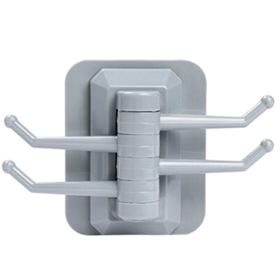

Rotary 4-hook Kitchen Bathroom Wall Rack Towel Rack Without Trackless Punch Free