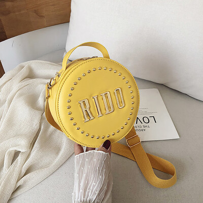 

Tailored Women Fashion Portable Small Round Bag Wild Wide Shoulder Strap Messenger Bag