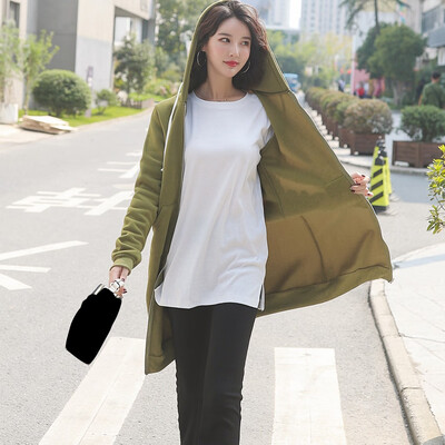 

Tailored Fashion Women Cardigan Knee Length Hooded Long Sleeve Blouse Sport Coat Overcoat