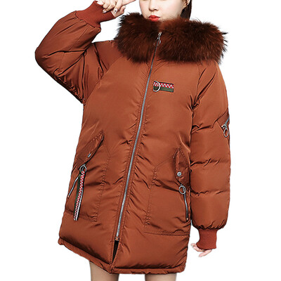 

Toponeto Women Winter Warm Coat Faux Fur Hooded Thick Warm Slim Jacket Long Overcoat
