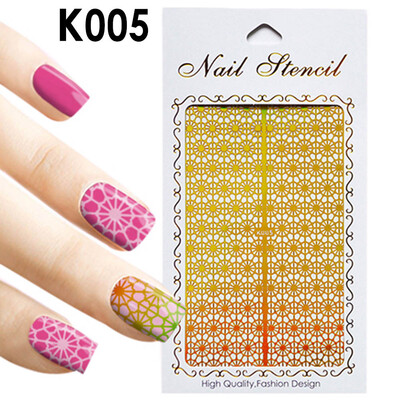 

Toponeto 1Pc Irregular Hollow Nail Art Vinyls Stencil Stickers Manicure