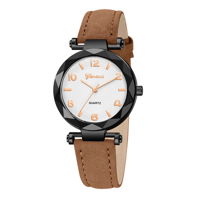 

RM Fashion Women s Leather Band Geneva Analog Quartz Diamond Wrist Watch Watches