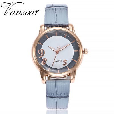 

Vansvar Womens Clock Quartz Leather watch New Fashion Ladies Wristwatches Analog Quartz Watch relogio feminino reloj mujer 533