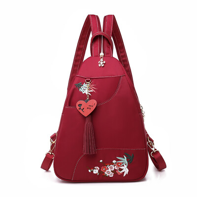 

Ethnic style shoulder bag embroidery Oxford cloth backpack leisure light embroidery