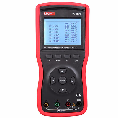 

UNI-T UT267B Auto 3 Phase Digital Clamp Phase Meters Voltammeter Power Meter wPhase Sequence Test