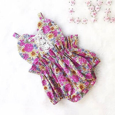 

Newborn Baby Girls Flower Lace Romper Bodysuit Jumpsuit Outfits Clothes Summer