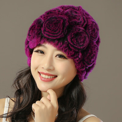 

QIUYAN Rex rabbit fur winter fur rabbit fur hat warm protection 18421