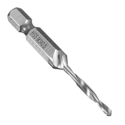 

1Pc 2 In 1 14" Hex Shank HSS Metric Right Hand Screw Thread Tap Taper & Drill Bits M5