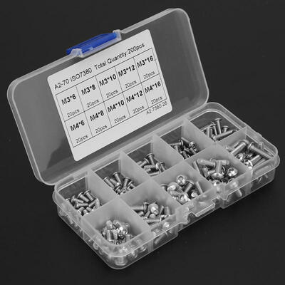 

Greensen 200pcs 1 Box M36\M38\M310\M312\M316\M46\M48\M610\M412\M416 Hex Socket Head Screw Set