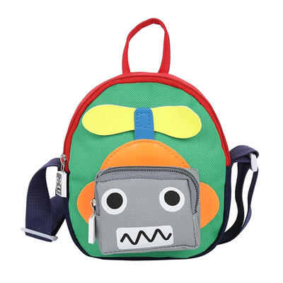 

Cute Canvas Kids Girls Cartoon Robot Shoulder Handbags Crossbody Small Bags