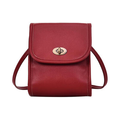 

Vintage Teenage Girls PU Leather Solid Shoulder Bags Mini Crossbody Bag
