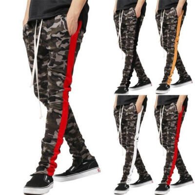 

Men Elasticated Waist Cargo Combat Trousers Jogger Work Bottoms Slim Long Pants