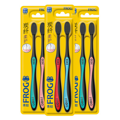 

Frog FROG Story Series 670 Adult Toothbrush 6 Fine Fiber Soft Hair Long Carbon Wire Small Brush Head Sensitive Teeth Available random colors