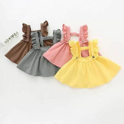 

Toddler Infant Kids Baby Girl Suspender Skirt Overalls Dress Outfit Clothes 0-5T