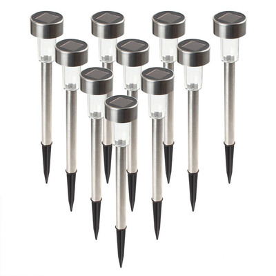 

Gobestart 12PCS Garden Outdoor Stainless Steel LED Solar Landscape Path Lights Yard Lamp