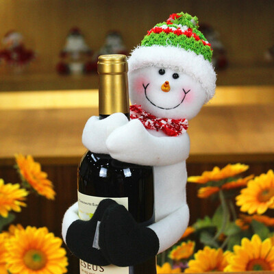 

Toponeto Christmas Wine Bottle Cover Clothes Xmas Santa Snowman Wine Bottle Decor Party