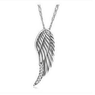 

Women Man Lover Couple Necklace Heart Wings Stainless Steel Chain Charm Pendant