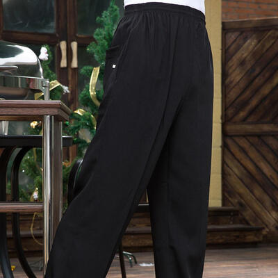 

Greensen Full Elastic Waist Chef Pants Hotel Dining Black Male Chef Work Pants Kitchen PantsL