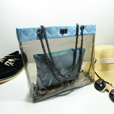 

New summer Korean chain single Shoulder Bag big Handbag fashion picture bags women jelly crystal Transparent Beach bag