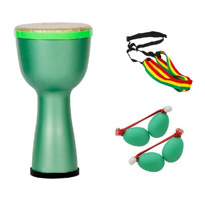 

Portable African Drum Djembe Bongo Hand Drum ABS Body 8inch Polyester Drum Head With Egg Shakers Drum Strap