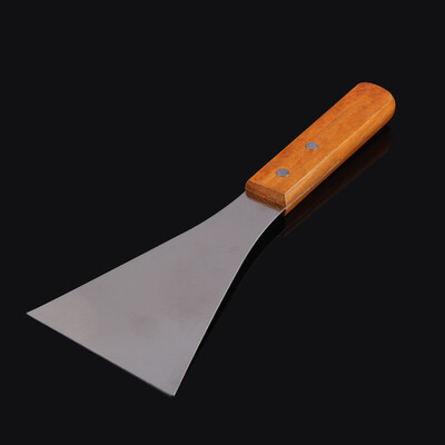 

Stainless Steel Beefsteak Shovel Spatula Flat Pan Turner with Wooden Grip