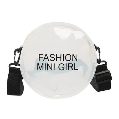 

Letter Print Transparent Shoulder Handbags PVC Women Round Crossbody Bags