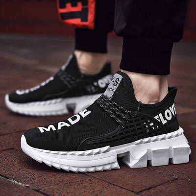 

Mens shoes new spring jogging shoes breathable mesh surface shock absorption wear-resistant flying woven running shoes sport