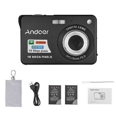 

Andoer 18M 720P HD Digital Camera Video Camcorder with 2pcs Rechargeable Batteries 8X Digital Zoom Anti-shake 27inch LCD Kids Chr