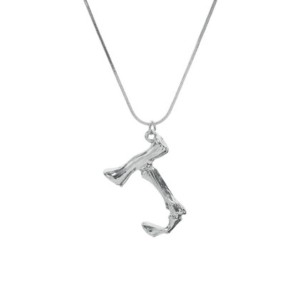 

Silvery Initial Letters Necklace Women Color Chain 2018 Fashion Long Necklaces Big Pendant Statement Necklace Collier Femme