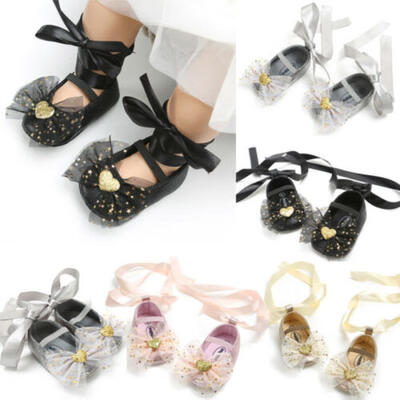 

Newborn Baby Girl Sequins Glitter Crib Shoes Soft Sole Shoes Party Prewalker