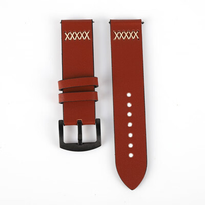 

Mens Genuine Leather Watch Strap Band Stainless Steel Buckle Wrist Watch Band 22 24 26 mm