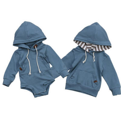 

Kids Baby Boys Casual Hoody Jacket Sweatshirt Hooded Top Romper Jumpsuit Clothes