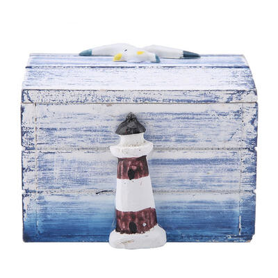 

Greensen Mediterranean Style Wooden Jewelry Candy Box Portable Small Storage Caselighthouse