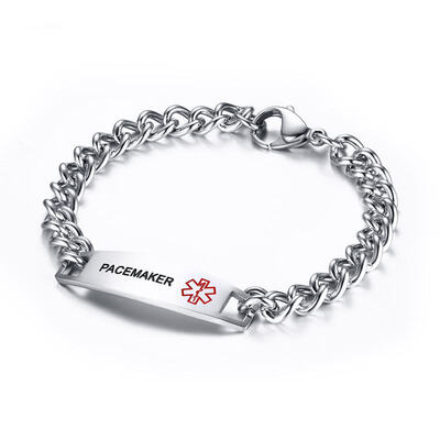 

Diabetes Warfarin Blood Thinner Epilepsy Bracelet Stainless Steel Health Alert Bracelet Chain