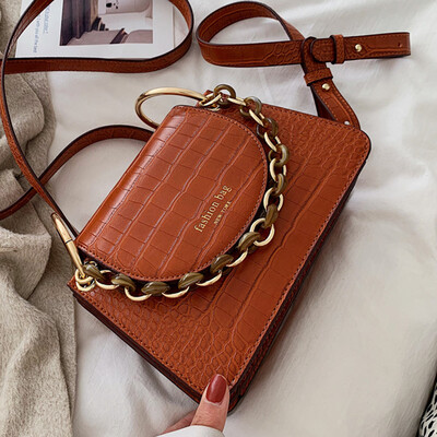 

Womens bag fashion foreign-style metal chain new 2019 Korean style one-shoulder bag one-shoulder bag
