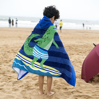 

Gobestart Toddler Hooded Beach Bath Towel Shark Soft Swim Pool Coverup Poncho Cape For Boys Kids Children 1-12 Years Old Bath Robe