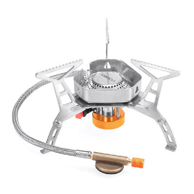 

Lixada Foldable Windproof Camping Gas Stove Portable Outdoor Cooking Folding Piezo Ignition Gas Stove with Box