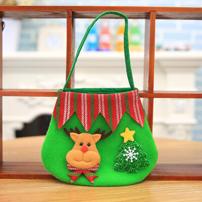 

Tailored Christmas Sled Shape Portable Candy Bag Cartoon Deer Pattern Apple pouch Snowman