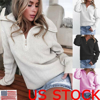 

US Womens Long Sleeve Pullover Sweater Casual T-Shirt Sweatshirt Tops Blouse